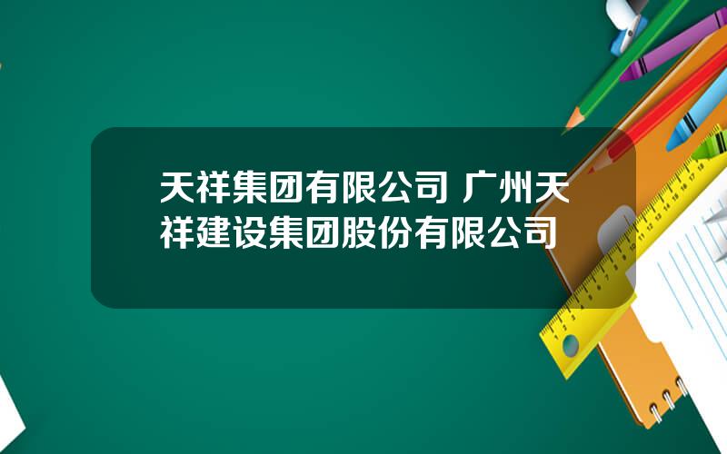 天祥集团有限公司 广州天祥建设集团股份有限公司